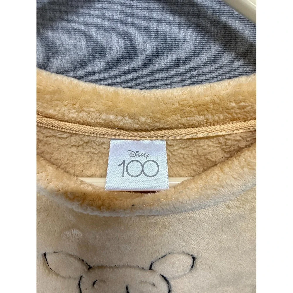 Disney Winnie The Pooh Fleece Sleep Shirt Girl L (10-14) Beige Hunny Embroidered